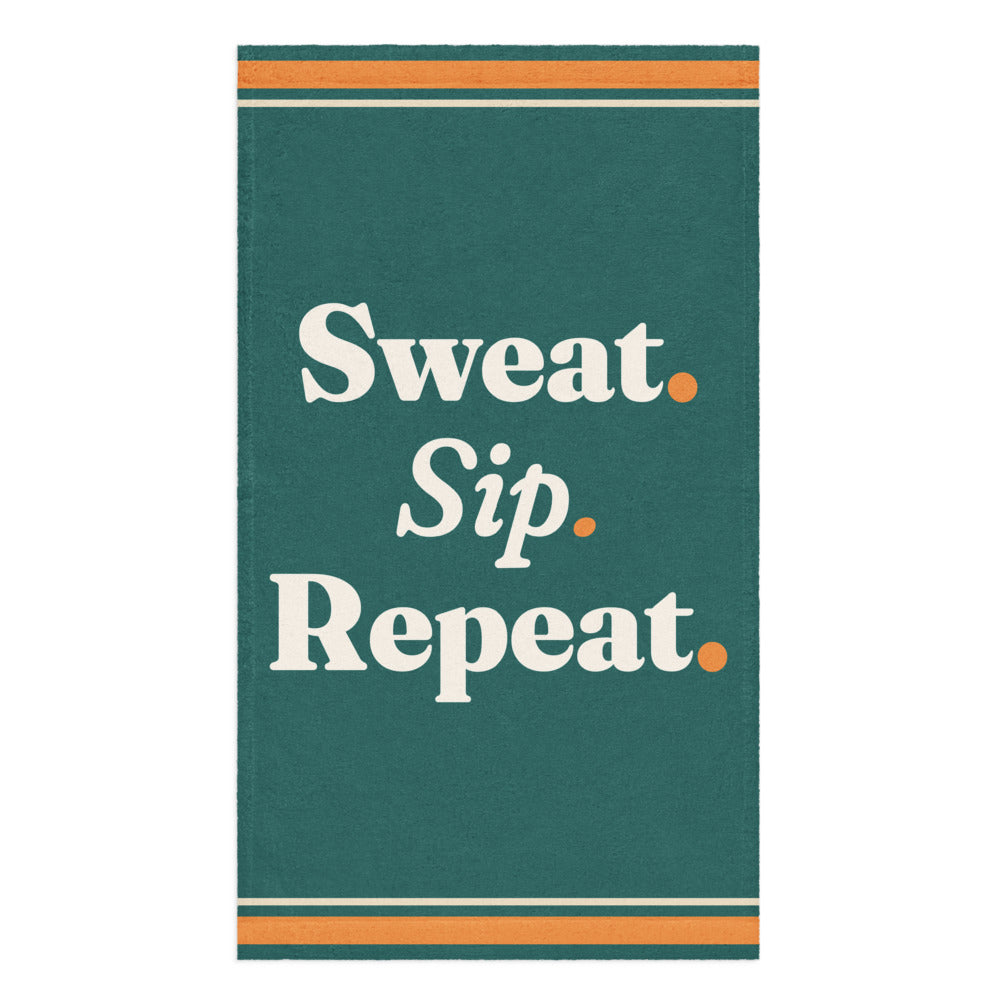 Sweat & Sip Kit: Sweat. Sip. Repeat. sweat towel